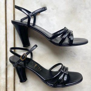 Vintage Black Leather Strap Sandel